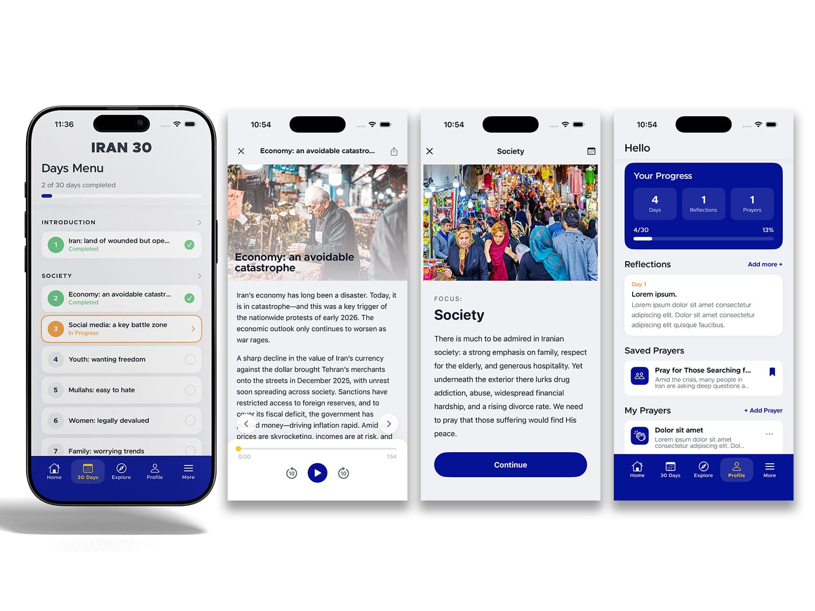 Iran 30 daily prayer guide section