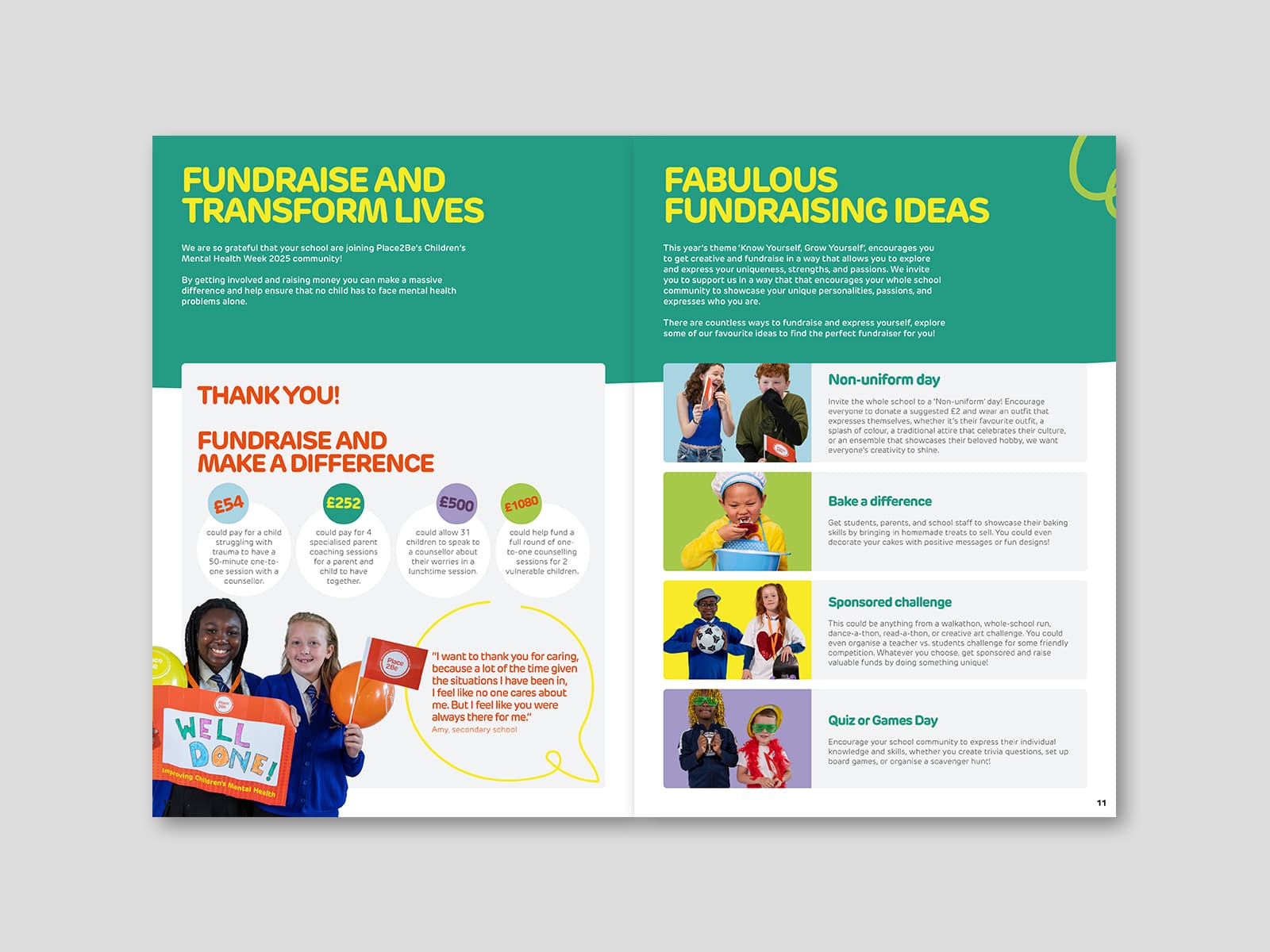 Children's Mental Health Week school pack fundraising idea page