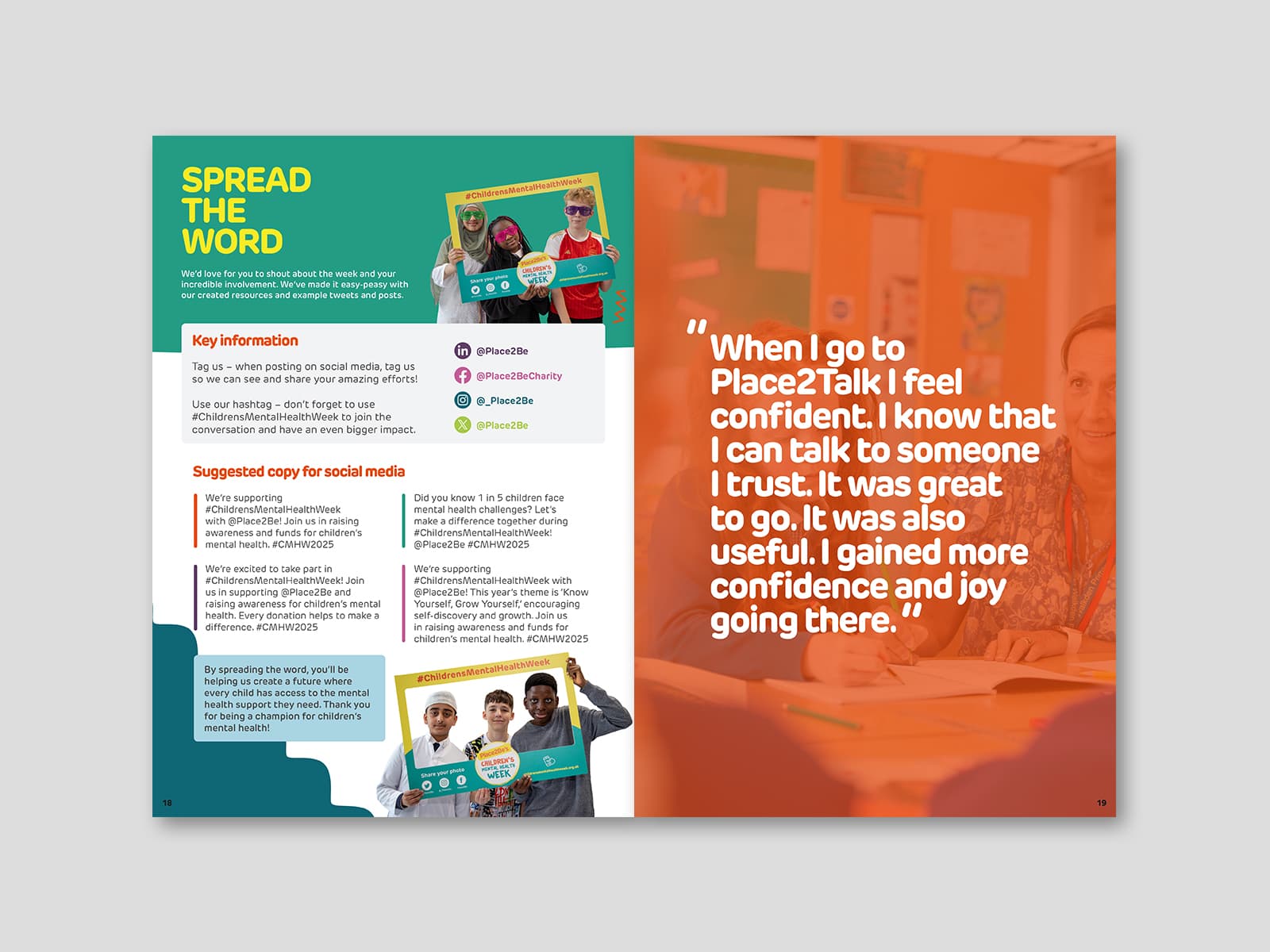 Children's Mental Health Week social media tip and quote page