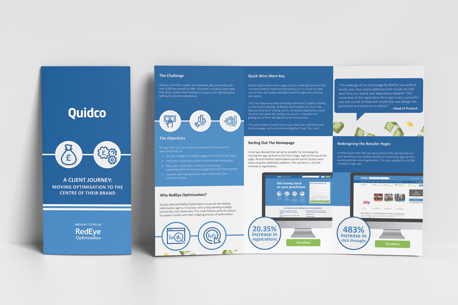 Quidco tri-fold flyer